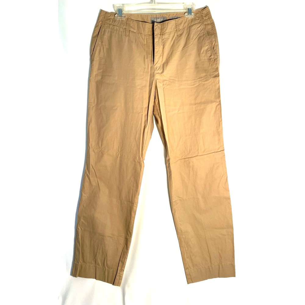 Liz Claiborne Pants Audra Womens Tan Khaki Long 10 Cotton Straight Leg Chino